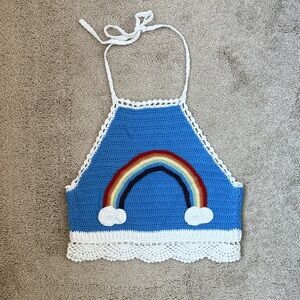 Crocheted Rainbow Halter Top